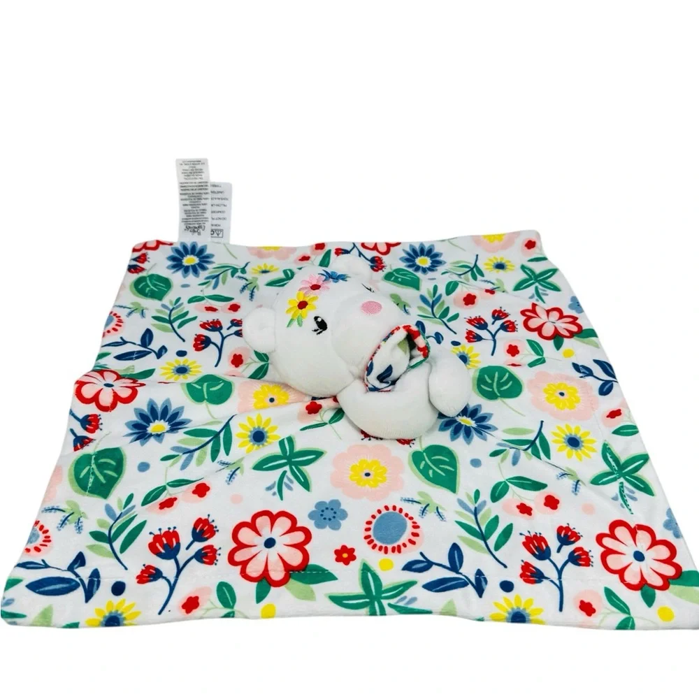 Baby Essentials Bear Lovey Security Blanket Multicolor Flowers 2022 13” - Picture 2 of 6